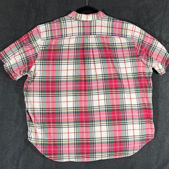 Ralph Lauren mens 2XB plaid oxford shirt red kelly green - Picture 4 of 7